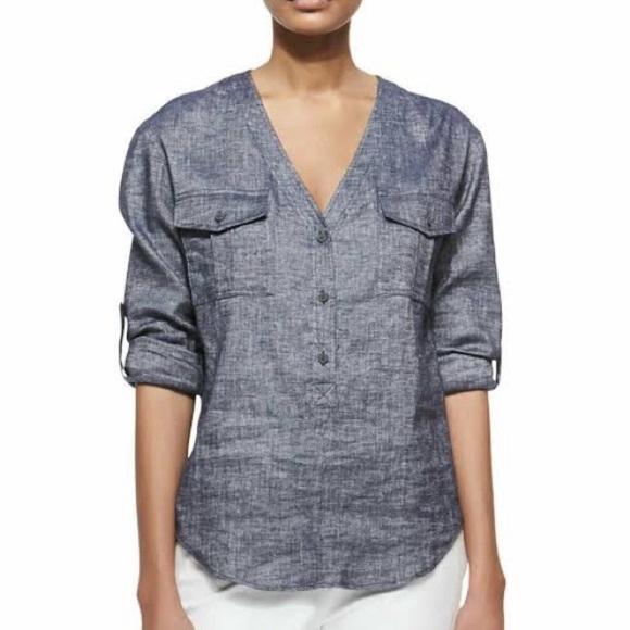 Theory Tops - Theory Trisalta Linen Top Size Large